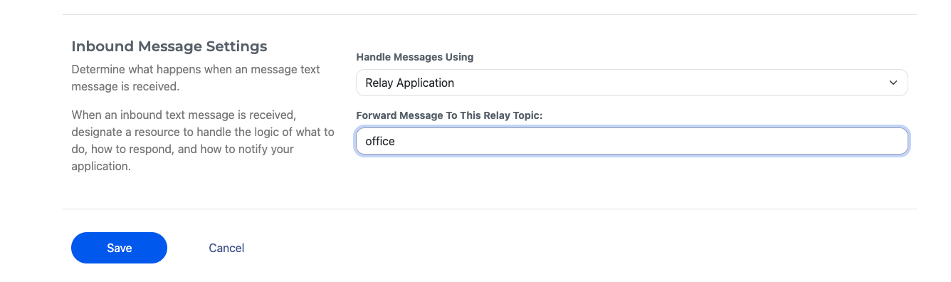 legacy UI RELAY application configuration